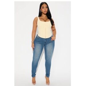 Vintage Wash Skinny Jeans Stretch Denim High Waist Curvy Fit Y2K Sext Club NWT